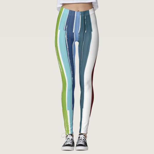 Farbiges Regenbogenfarbmuster Leggings (Vorderseite)