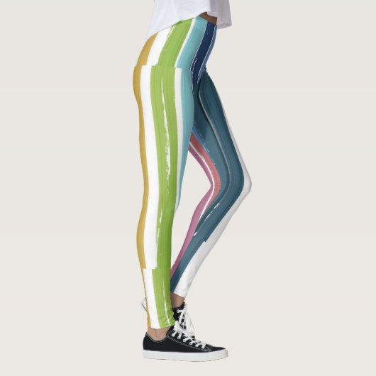 Farbiges Regenbogenfarbmuster Leggings (Rechts)