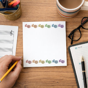 Farbiges Regenbogenfrenchhorn Musikinstrument Notizblock