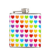 Farbiges Regenbogenherz Flachmann (Vorderseite)