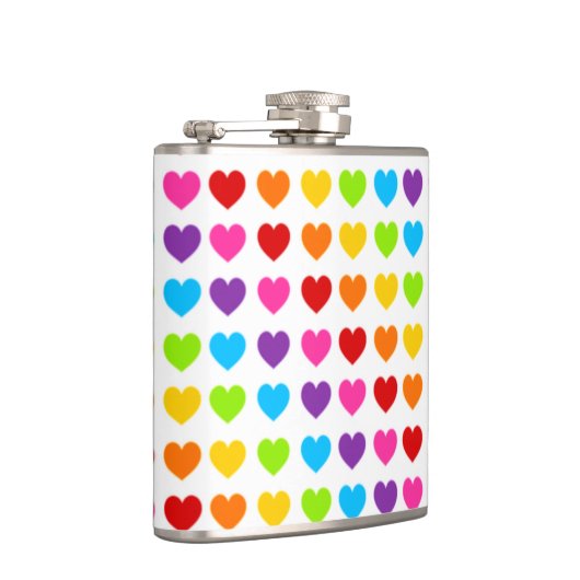 Farbiges Regenbogenherz Flachmann (Rechts)