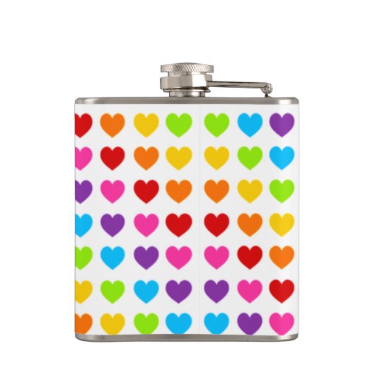 Farbiges Regenbogenherz Flachmann (Rückseite)