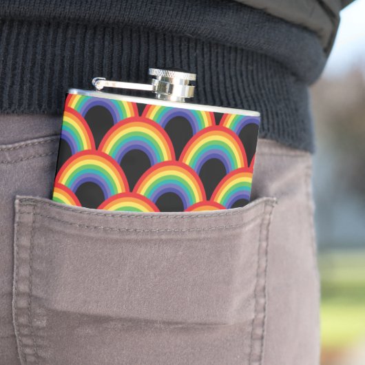 Farbiges Regenbogenmuster Flachmann (Beispiel)