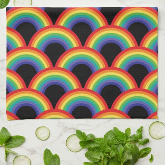 Farbiges Regenbogenmuster Geschirrtuch (Gefaltet)