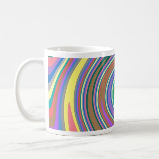 Farbiges Regenbogenmuster Kaffeetasse (Links)