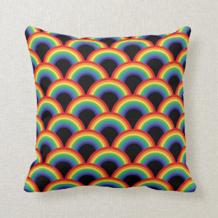 Farbiges Regenbogenmuster Kissen