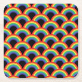Farbiges Regenbogenmuster Rechteckiger Pappuntersetzer (Vorderseite)