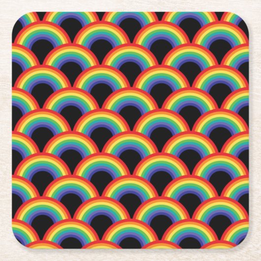 Farbiges Regenbogenmuster Rechteckiger Pappuntersetzer (Vorderseite)