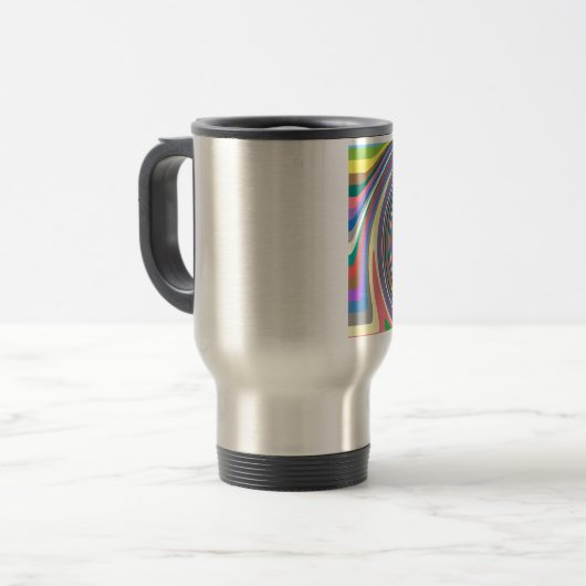 Farbiges Regenbogenmuster Reisebecher (Vorderseite Links)