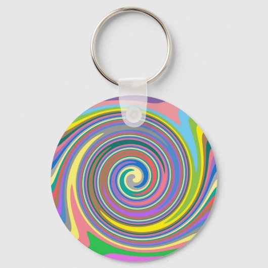 Farbiges Regenbogenmuster Schlüsselanhänger (Vorderseite)