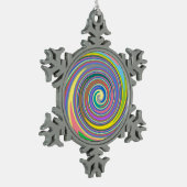 Farbiges Regenbogenmuster Schneeflocken Zinn-Ornament (Links)