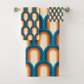 Farbiges Retro Arch Rainbow-Muster Badhandtuch Set (Insitu)