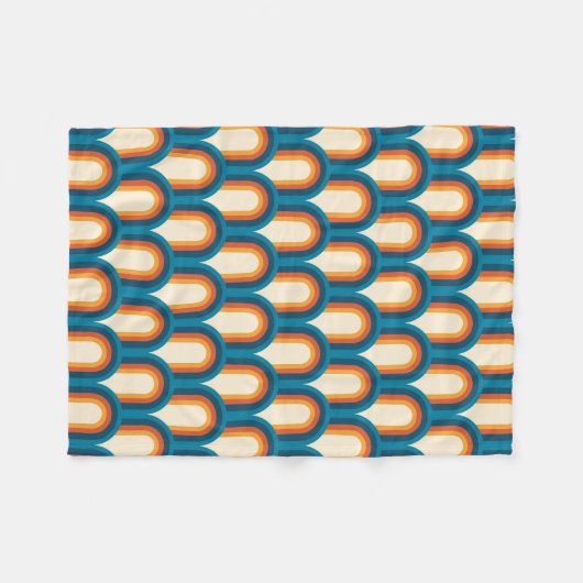 Farbiges Retro Arch Rainbow-Muster Fleecedecke (Vorderseite (Horizontal))