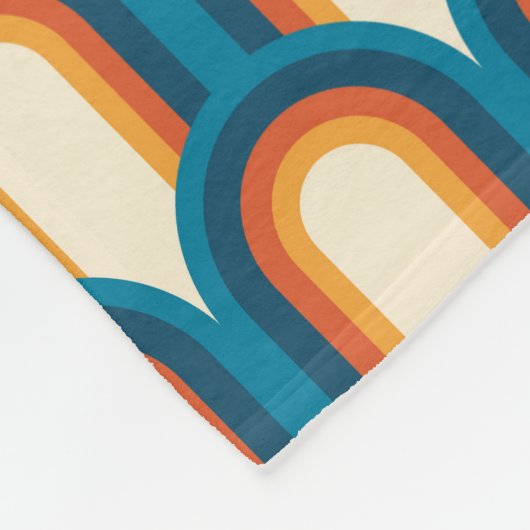 Farbiges Retro Arch Rainbow-Muster Fleecedecke (Ecke)