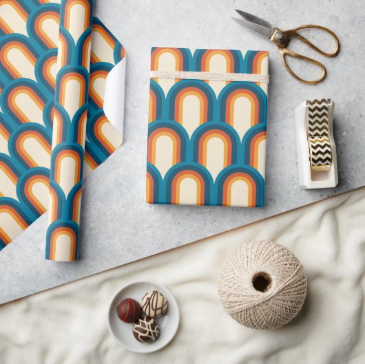 Farbiges Retro Arch Rainbow-Muster Geschenkpapier (Kunsthandwerk)