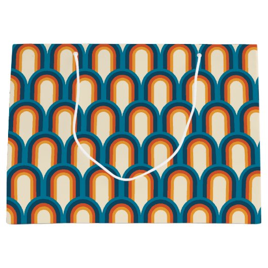 Farbiges Retro Arch Rainbow-Muster Große Geschenktüte (Vorderseite)