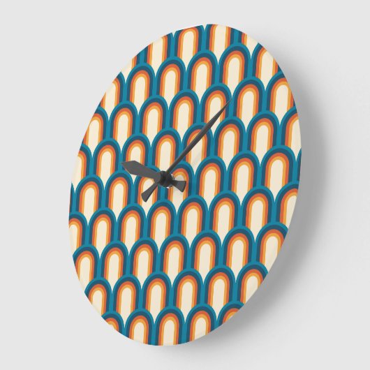 Farbiges Retro Arch Rainbow-Muster Große Wanduhr (Winkel)