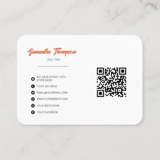 Farbiges Retro Arch Rainbow-Muster QR-Code Visitenkarte (Rückseite)