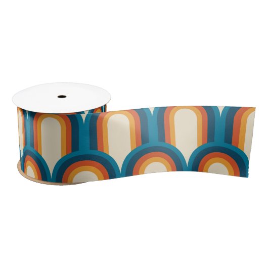 Farbiges Retro Arch Rainbow-Muster Satinband (Spule)