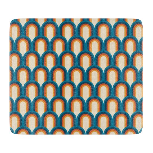Farbiges Retro Arch Rainbow-Muster Schneidebrett (Vorderseite)