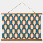 Farbiges Retro Arch Rainbow-Muster Wandteppich Mit Holzrahmen (Vorne)