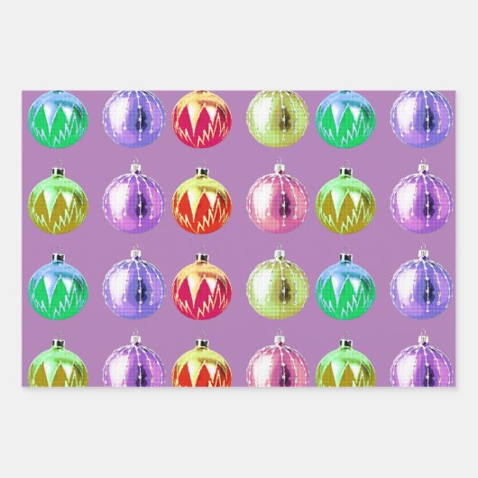 Farbiges Retro Art Wrap Kunsthandwerk Geschenkpapier Set (Vorderseite 2)