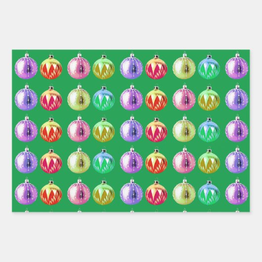 Farbiges Retro Art Wrap Kunsthandwerk Geschenkpapier Set (Vorderseite)