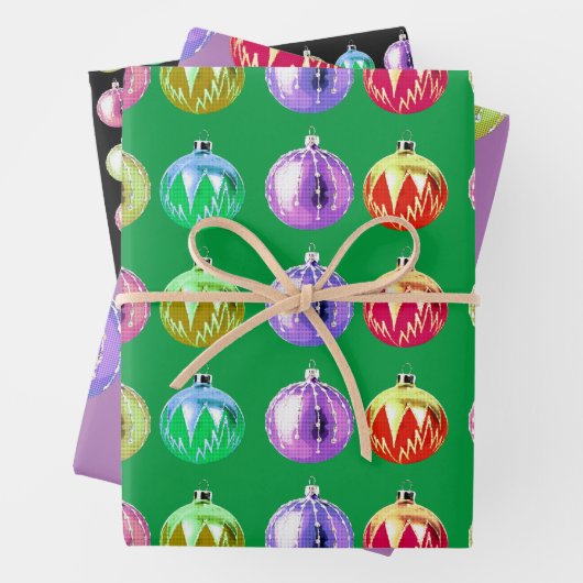 Farbiges Retro Art Wrap Kunsthandwerk Geschenkpapier Set (Beispiel)