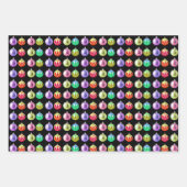 Farbiges Retro Art Wrap Kunsthandwerk Geschenkpapier Set (Vorderseite 3)