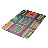 Farbiges Retro-Blockdesign Badematte (Schrägansicht)
