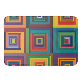 Farbiges Retro-Blockdesign Badematte