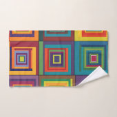 Farbiges Retro-Blockdesign Badhandtuch Set (Handtuch)