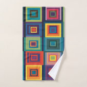 Farbiges Retro-Blockdesign Badhandtuch Set (Handtuch)