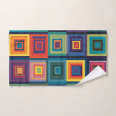 Farbiges Retro-Blockdesign Badhandtuch Set (Handtuch)
