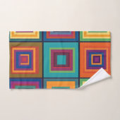 Farbiges Retro-Blockdesign Badhandtuch Set (Handtuch)