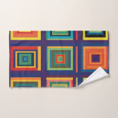 Farbiges Retro-Blockdesign Badhandtuch Set (Handtuch)