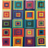 Farbiges Retro-Blockdesign Duschvorhang (Vorderseite)