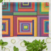 Farbiges Retro-Blockdesign Geschirrtuch (Gefaltet)