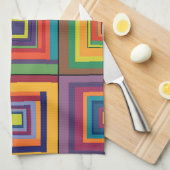 Farbiges Retro-Blockdesign Geschirrtuch (Viertel Falte)