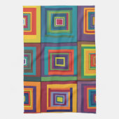 Farbiges Retro-Blockdesign Geschirrtuch (Vertikal)