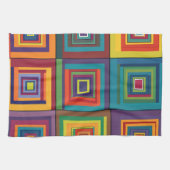 Farbiges Retro-Blockdesign Geschirrtuch (Horizontal)
