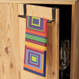 Farbiges Retro-Blockdesign Geschirrtuch