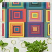 Farbiges Retro-Blockdesign Geschirrtuch (Gefaltet)