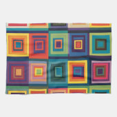 Farbiges Retro-Blockdesign Geschirrtuch (Horizontal)
