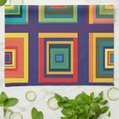 Farbiges Retro-Blockdesign Geschirrtuch (Gefaltet)