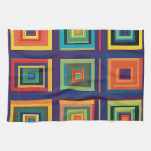 Farbiges Retro-Blockdesign Geschirrtuch (Horizontal)