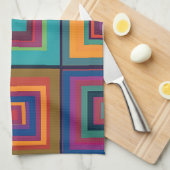 Farbiges Retro-Blockdesign Geschirrtuch (Viertel Falte)