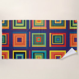 Farbiges Retro-Blockdesign Strandtuch