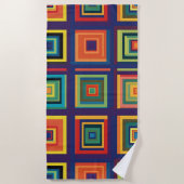 Farbiges Retro-Blockdesign Strandtuch (Vorderseite)