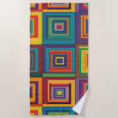 Farbiges Retro-Blockdesign Strandtuch (Vorderseite)